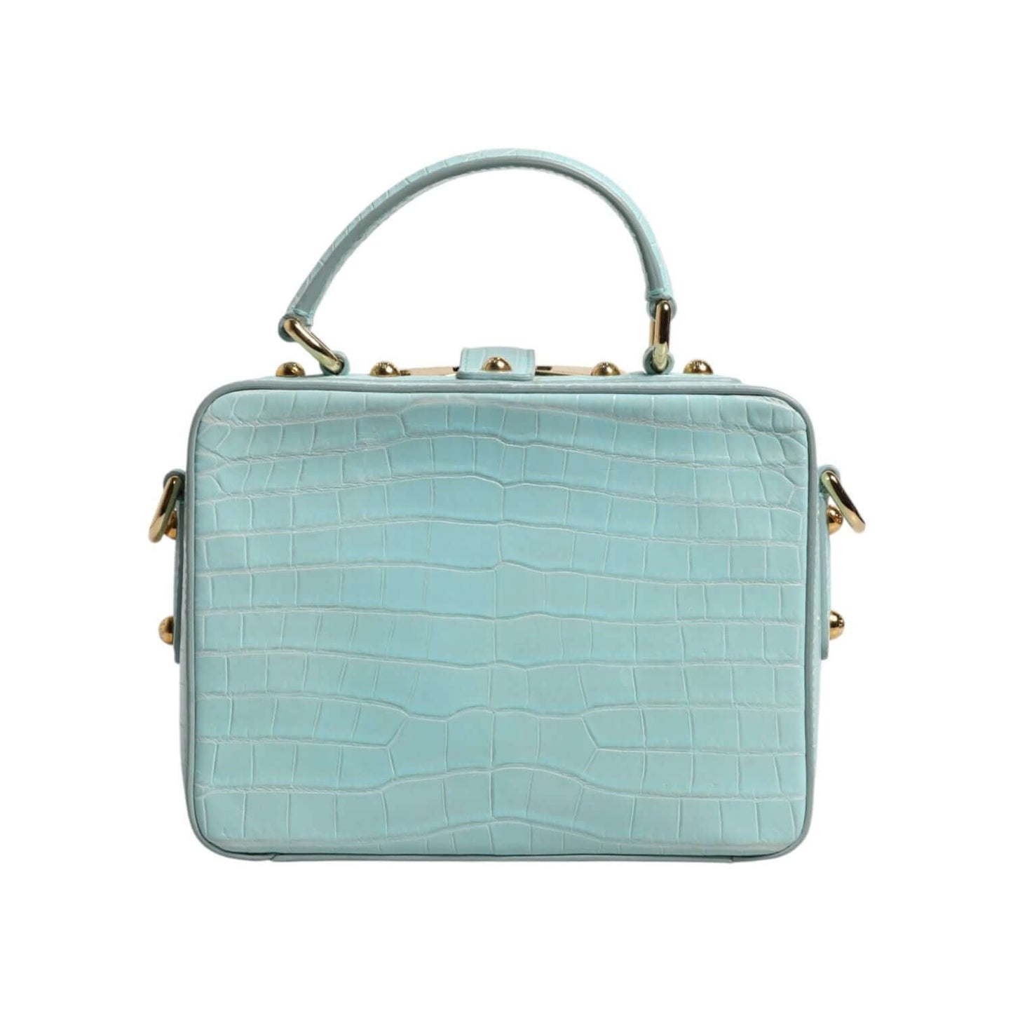 Dolce & Gabbana Mint Green Embossed Leather Padlock Shoulder Bag