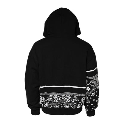Dolce & Gabbana Black Bandana Hooded Men Sweatshirt Sweater Dolce & Gabbana