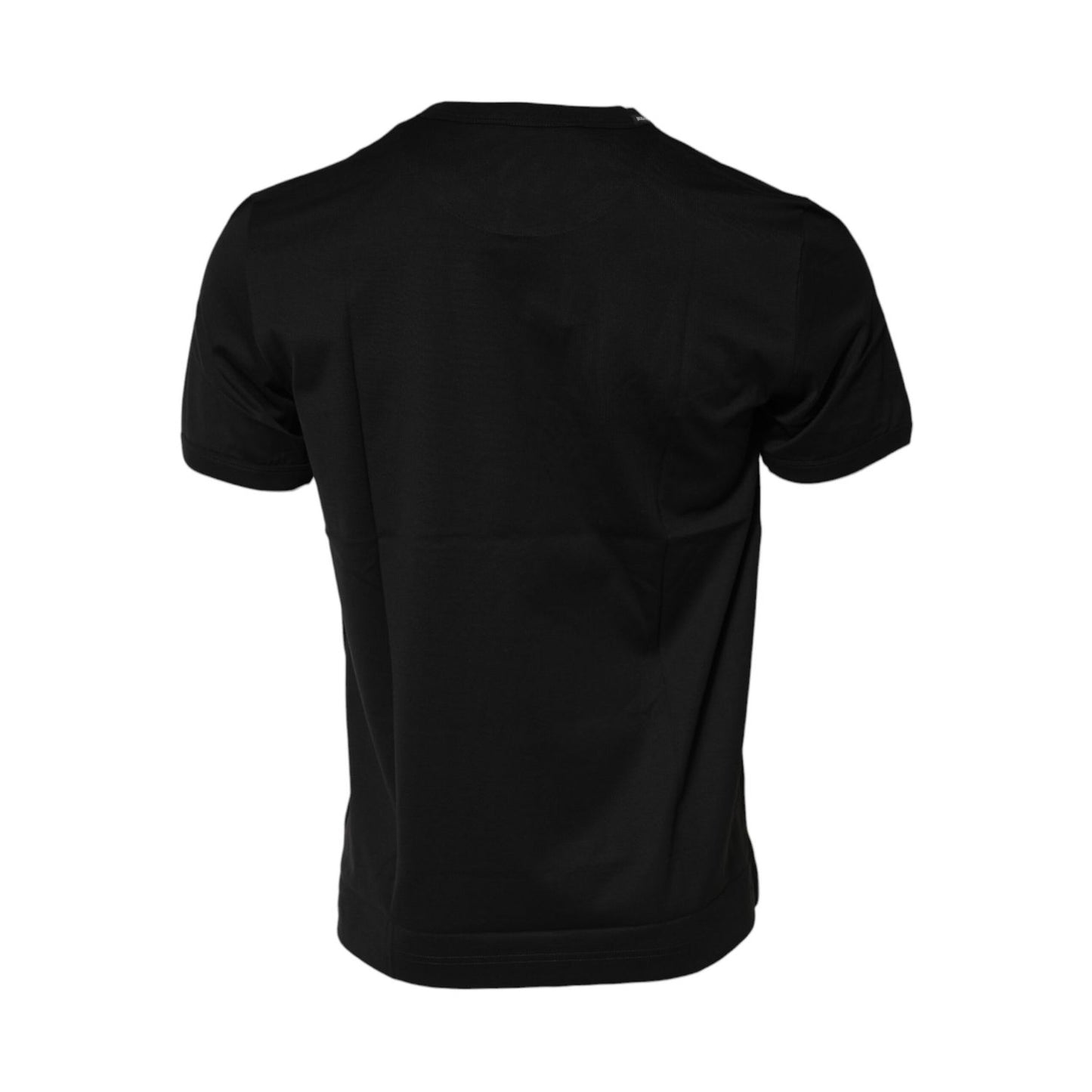 Dolce & Gabbana Black Cotton Logo Print Crew Neck T-shirt