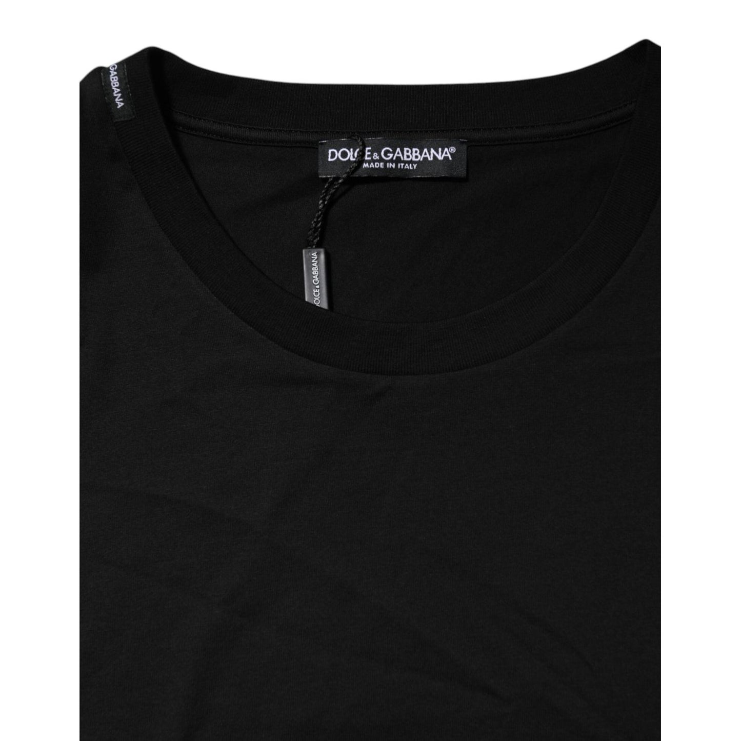 Dolce & Gabbana Black Cotton Crew Neck Short Sleeves T-shirt Dolce & Gabbana