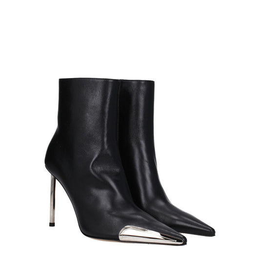 Off-White Black Leather Ankle Boots OF-8547443736841-EU36/US6
