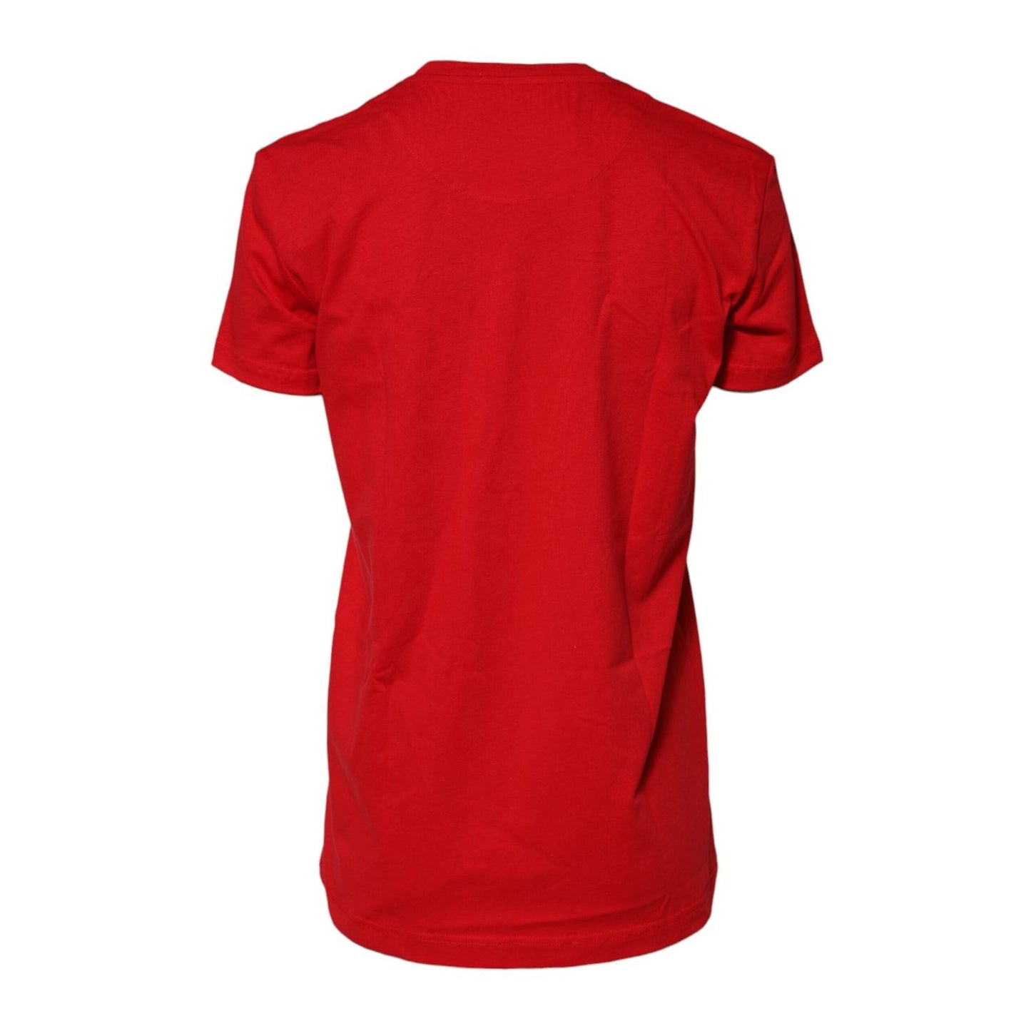Dolce & Gabbana Red Cotton Short Sleeves Crew Neck Top T-shirt TSH90721-42