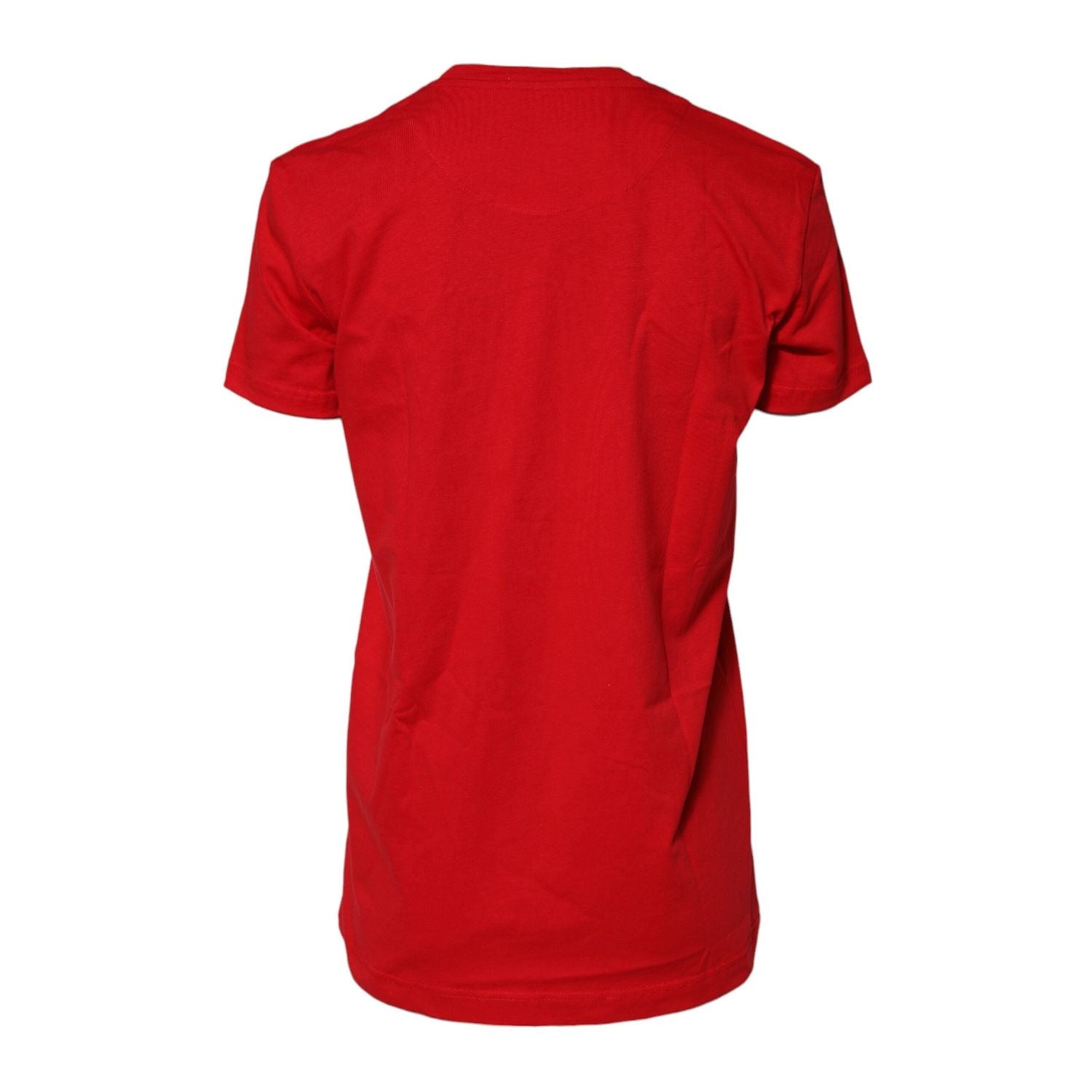 Dolce & Gabbana Red Cotton Short Sleeves Crew Neck Top T-shirt