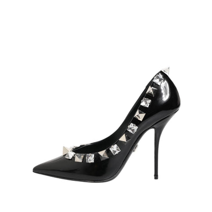Dolce & Gabbana Black Crystals Studs Stiletto Pumps Shoes Dolce & Gabbana