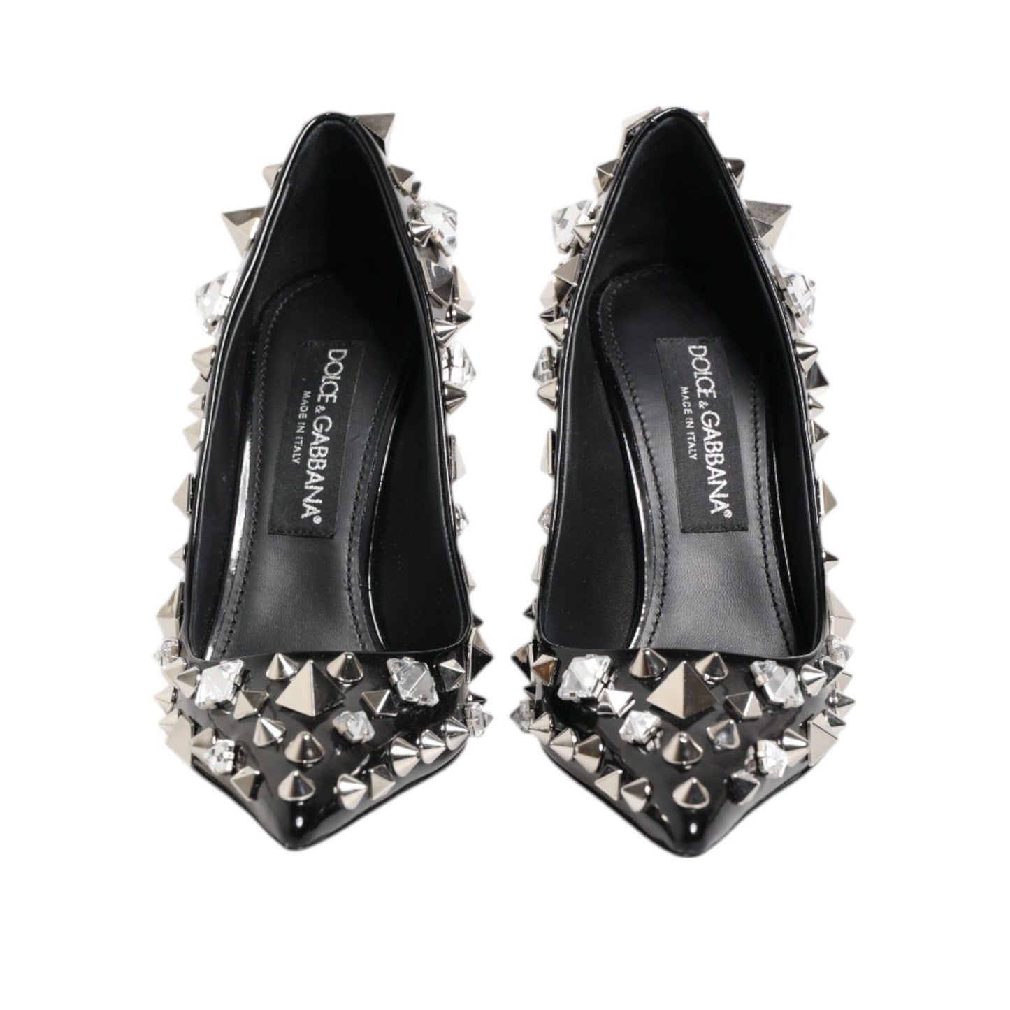 Dolce & Gabbana Black Crystals Studs Stiletto Pumps Shoes Dolce & Gabbana