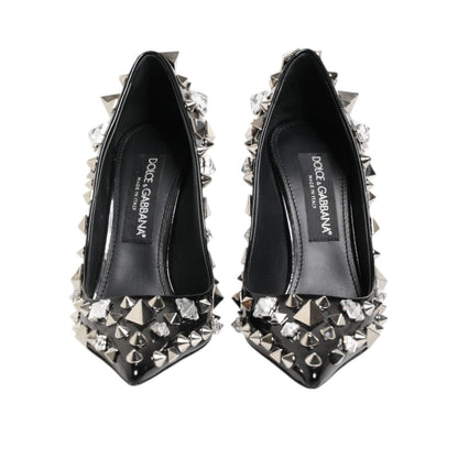 Dolce & Gabbana Black Crystals Studs Stiletto Pumps Shoes Dolce & Gabbana