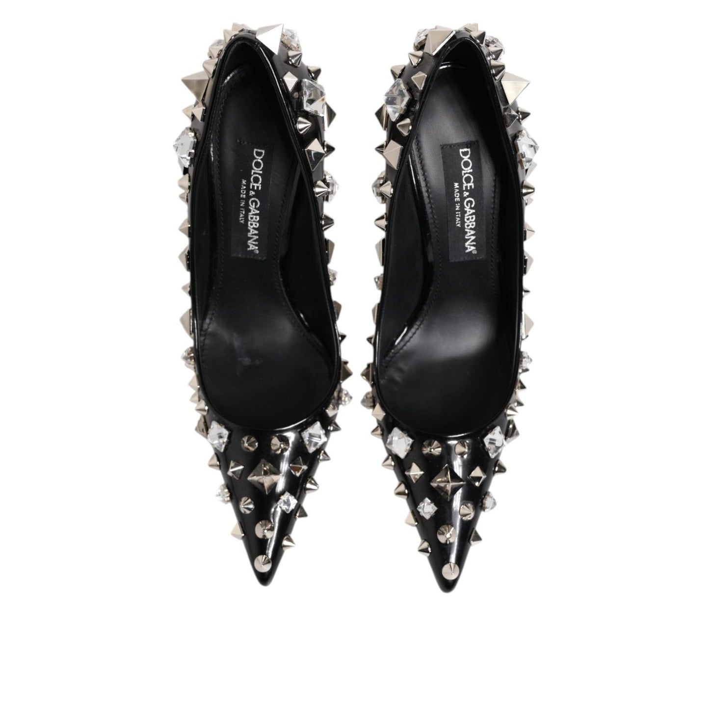 Dolce & Gabbana Black Crystals Studs Stiletto Pumps Shoes Dolce & Gabbana