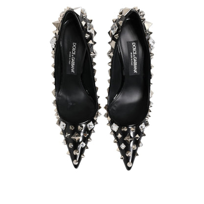 Dolce & Gabbana Black Crystals Studs Stiletto Pumps Shoes Dolce & Gabbana