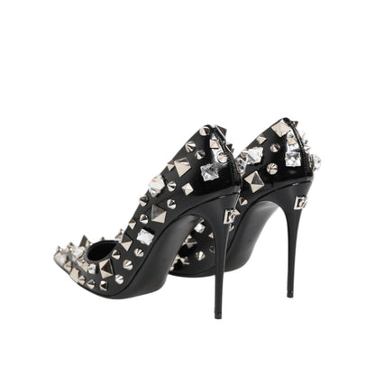 Dolce & Gabbana Black Crystals Studs Stiletto Pumps Shoes Dolce & Gabbana