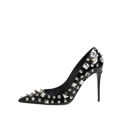 Dolce & Gabbana Black Crystals Studs Stiletto Pumps Shoes Dolce & Gabbana