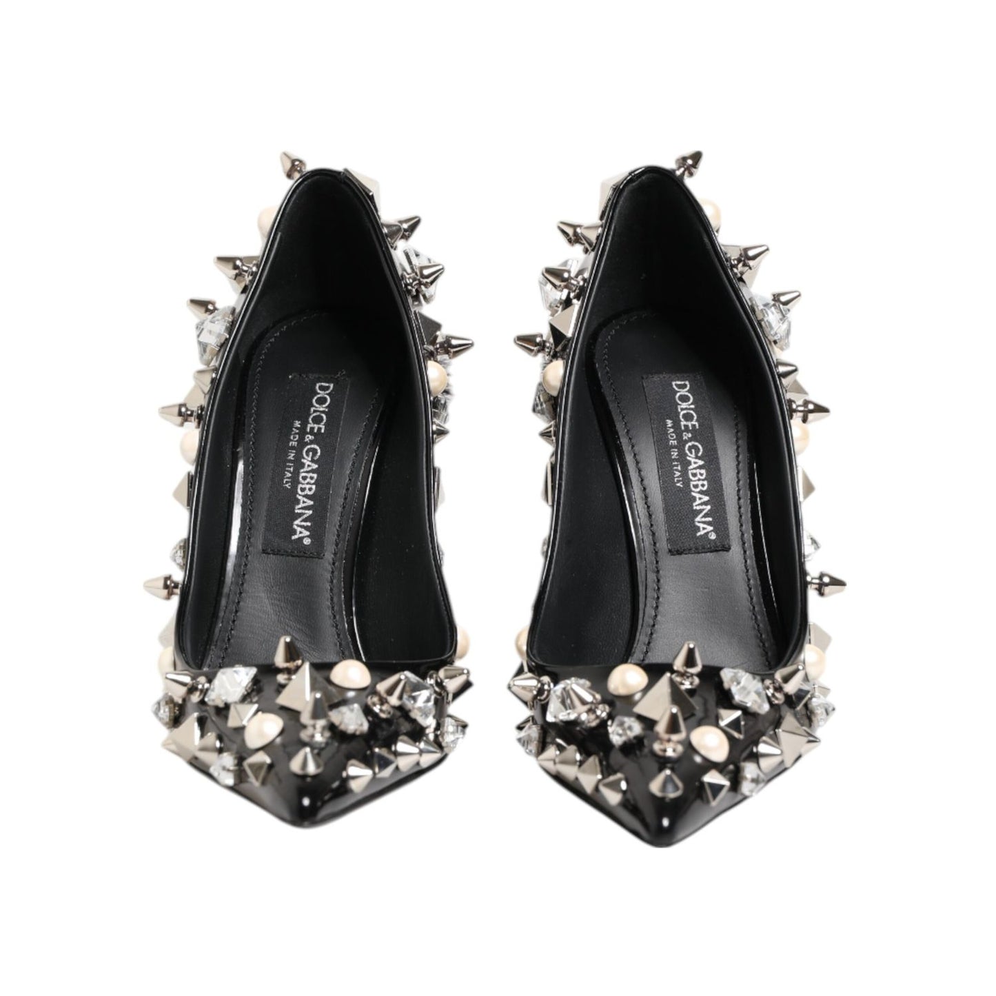 Dolce & Gabbana Black Crystals Studs Stiletto Pumps Shoes Dolce & Gabbana
