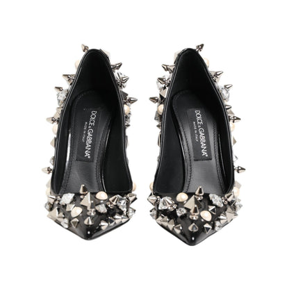 Dolce & Gabbana Black Crystals Studs Stiletto Pumps Shoes Dolce & Gabbana