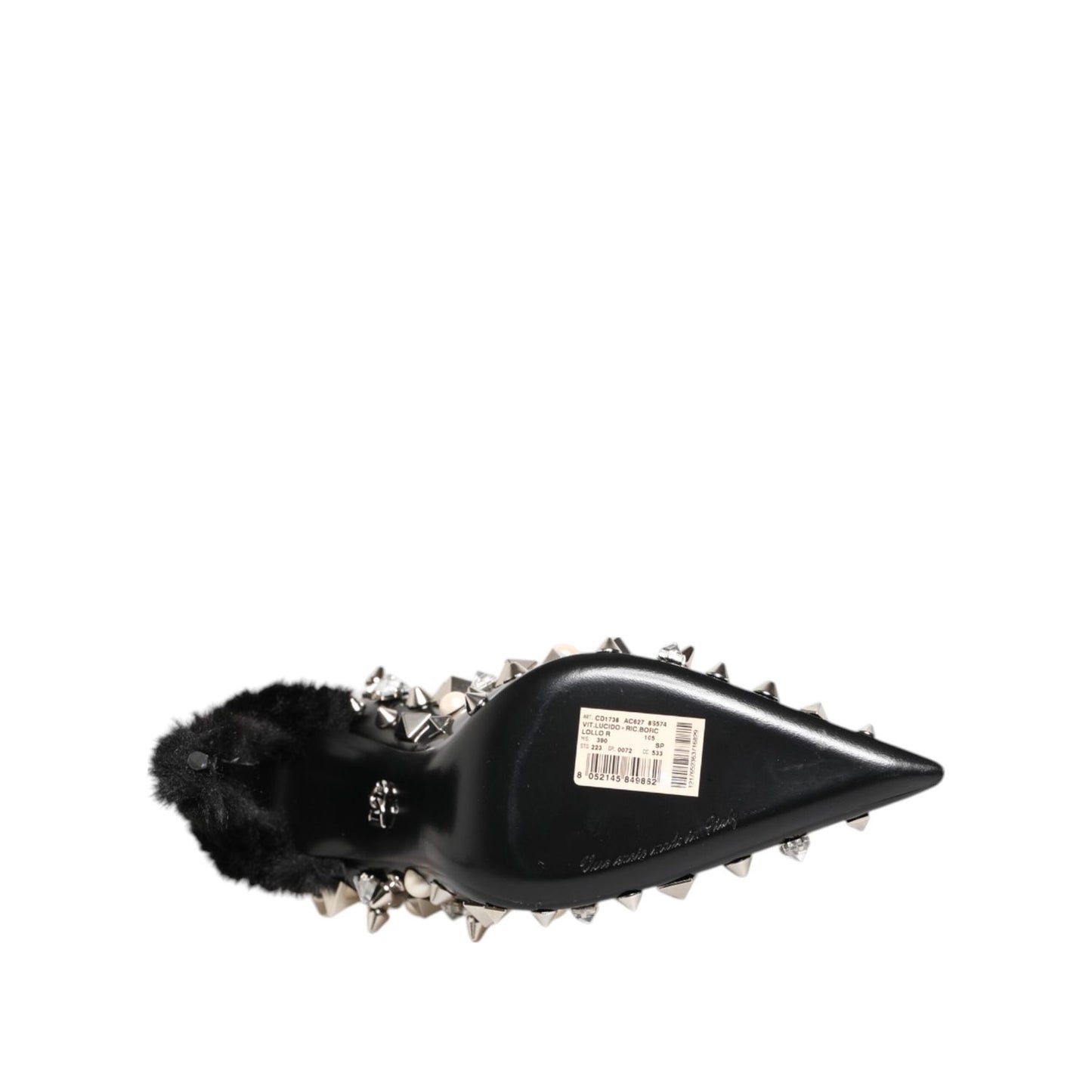 Dolce & Gabbana Black Crystals Studs Stiletto Pumps Shoes Dolce & Gabbana