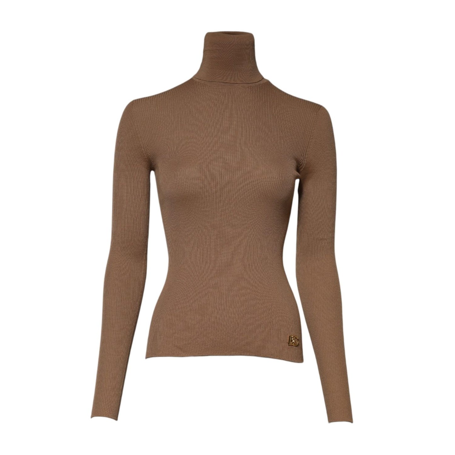 Dolce & Gabbana Brown Knit Long Sleeves Turtleneck Sweater Dolce & Gabbana