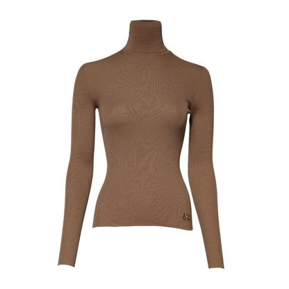 Dolce & Gabbana Brown Knit Long Sleeves Turtleneck Sweater Dolce & Gabbana