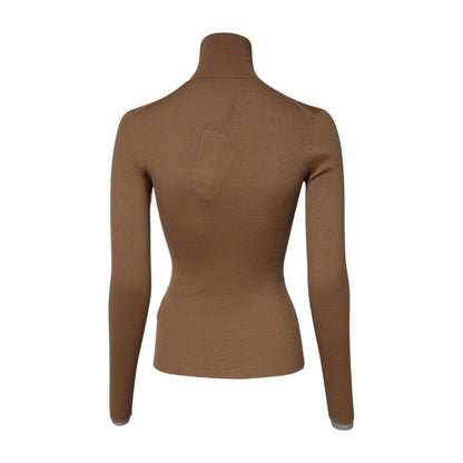Dolce & Gabbana Brown Knit Long Sleeves Turtleneck Sweater Dolce & Gabbana