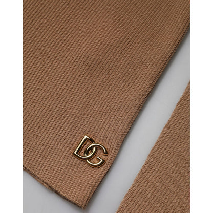 Dolce & Gabbana Brown Knit Long Sleeves Turtleneck Sweater Dolce & Gabbana