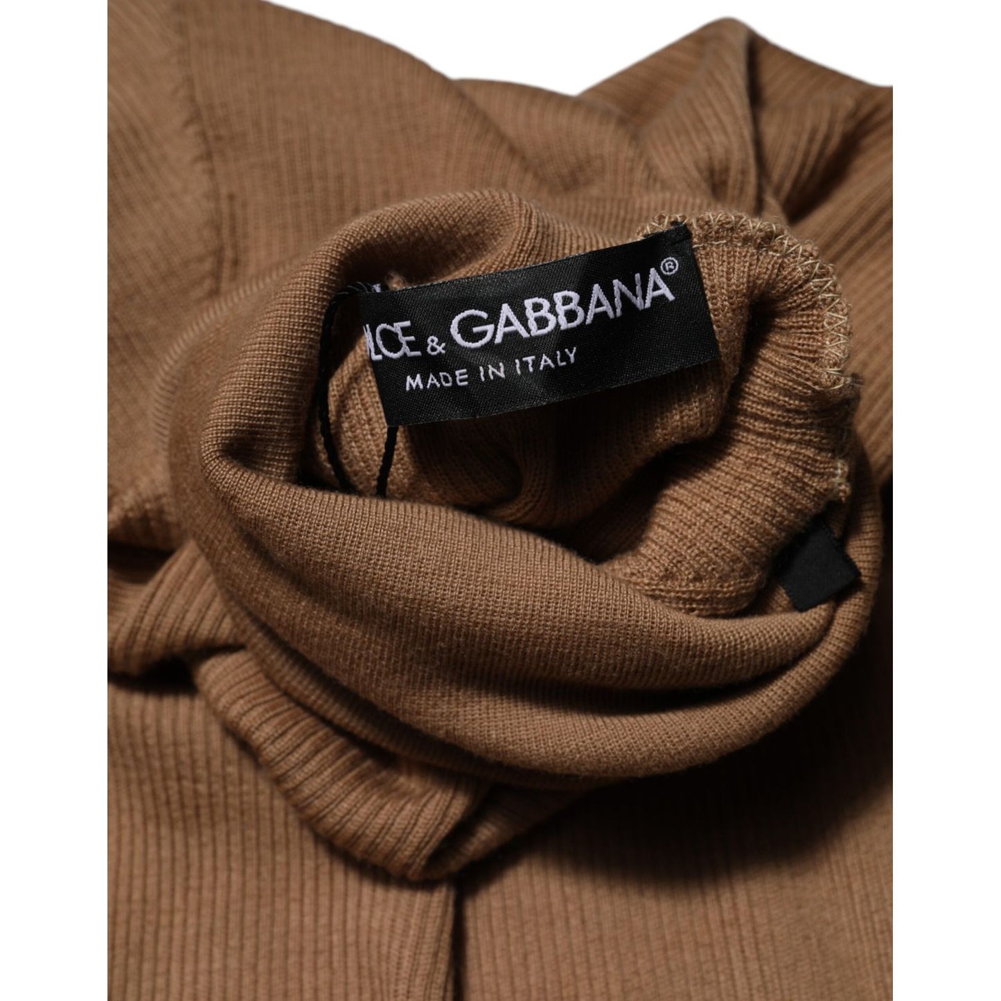 Dolce & Gabbana Brown Knit Long Sleeves Turtleneck Sweater Dolce & Gabbana