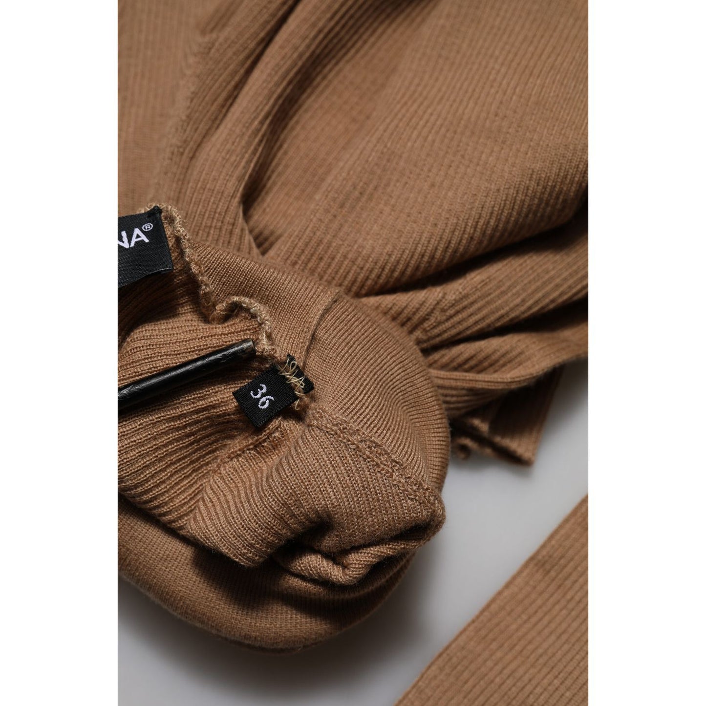 Dolce & Gabbana Brown Knit Long Sleeves Turtleneck Sweater Dolce & Gabbana