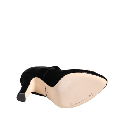 Dolce & Gabbana Black Roses Crystal Brooch Mary Jane Shoes Dolce & Gabbana