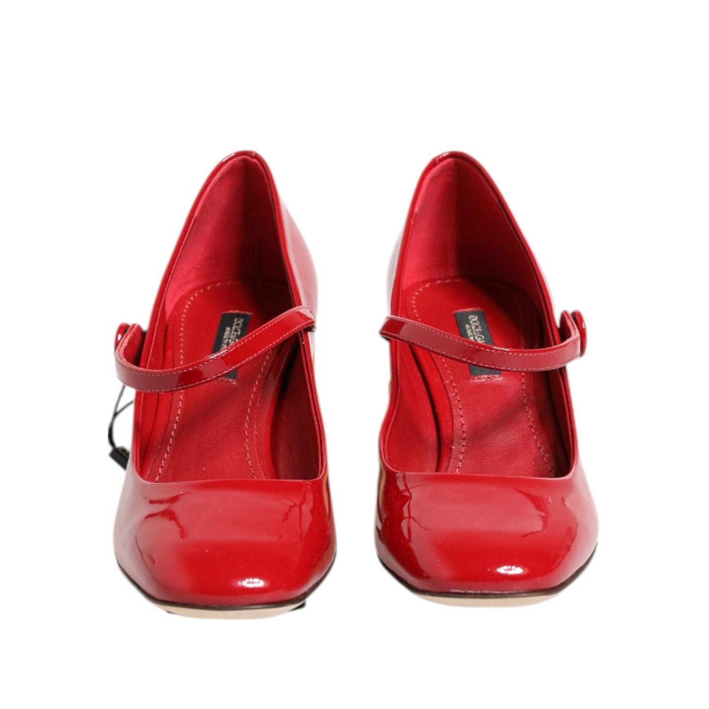 Dolce & Gabbana Red Leather DG Logo Heels Sandals Shoes LA12852-35.5