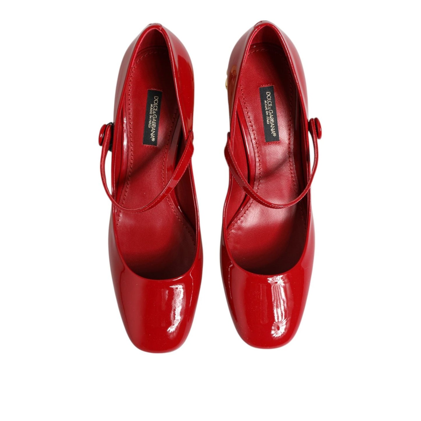 Dolce & Gabbana Red Leather DG Logo Heels Sandals Shoes LA12852-35.5