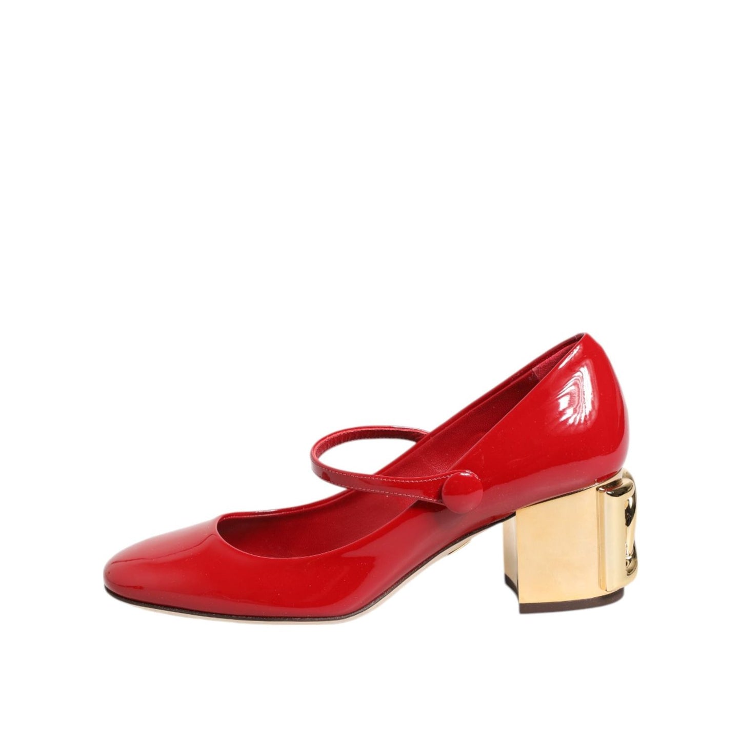 Dolce & Gabbana Red Leather DG Logo Heels Sandals Shoes LA12852-35.5