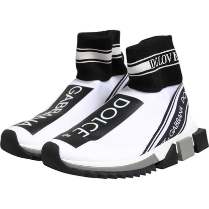 Dolce & Gabbana White Black Sorrento Socks Sneakers Shoes
