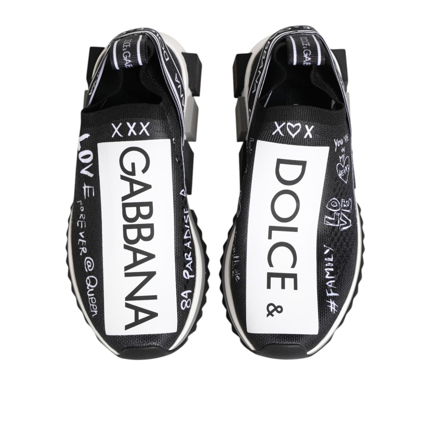 Dolce & Gabbana Black White Sorrento Low Top Sneakers Shoes Dolce & Gabbana