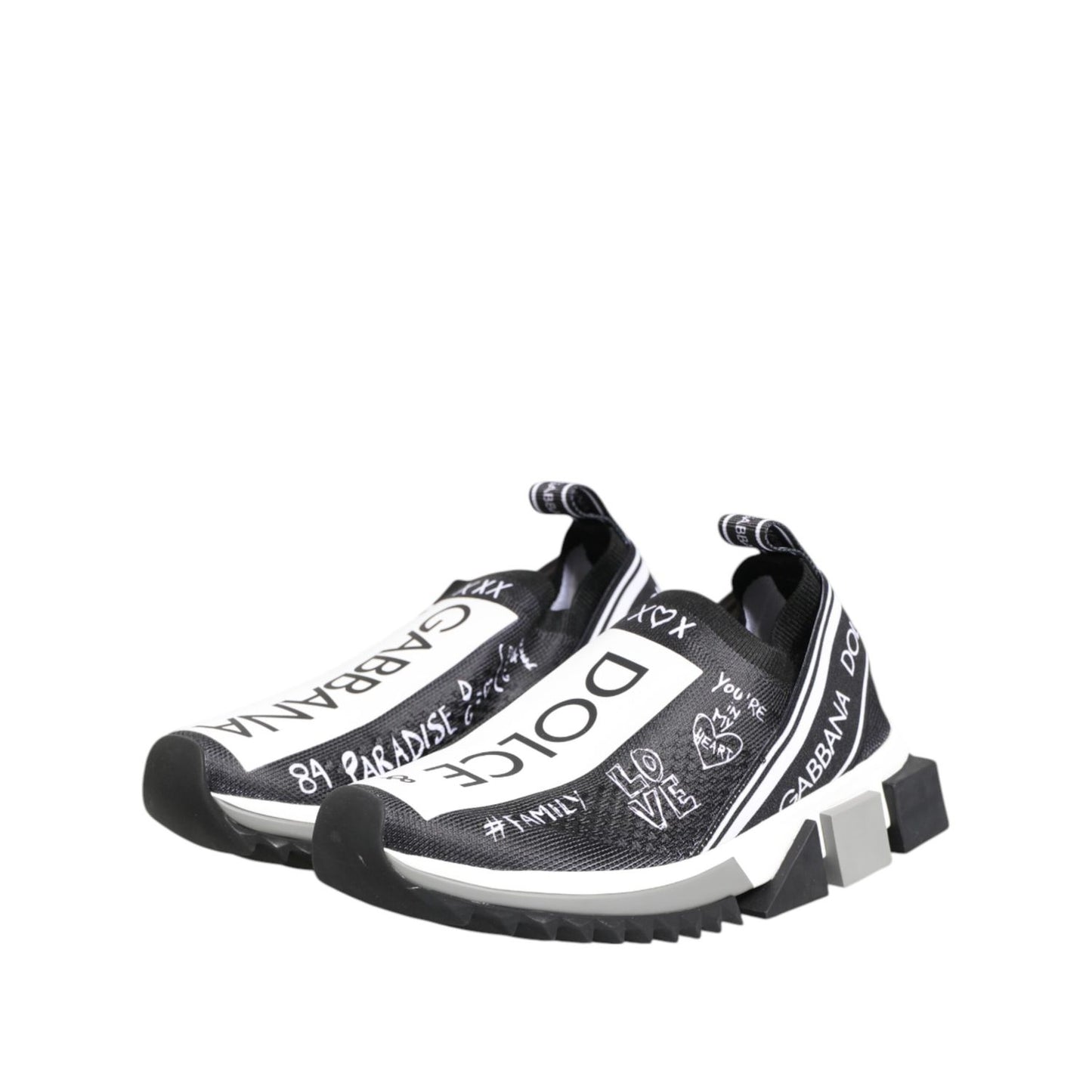 Dolce & Gabbana Black White Sorrento Low Top Sneakers Shoes Dolce & Gabbana
