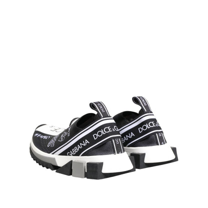Dolce & Gabbana Black White Sorrento Low Top Sneakers Shoes Dolce & Gabbana