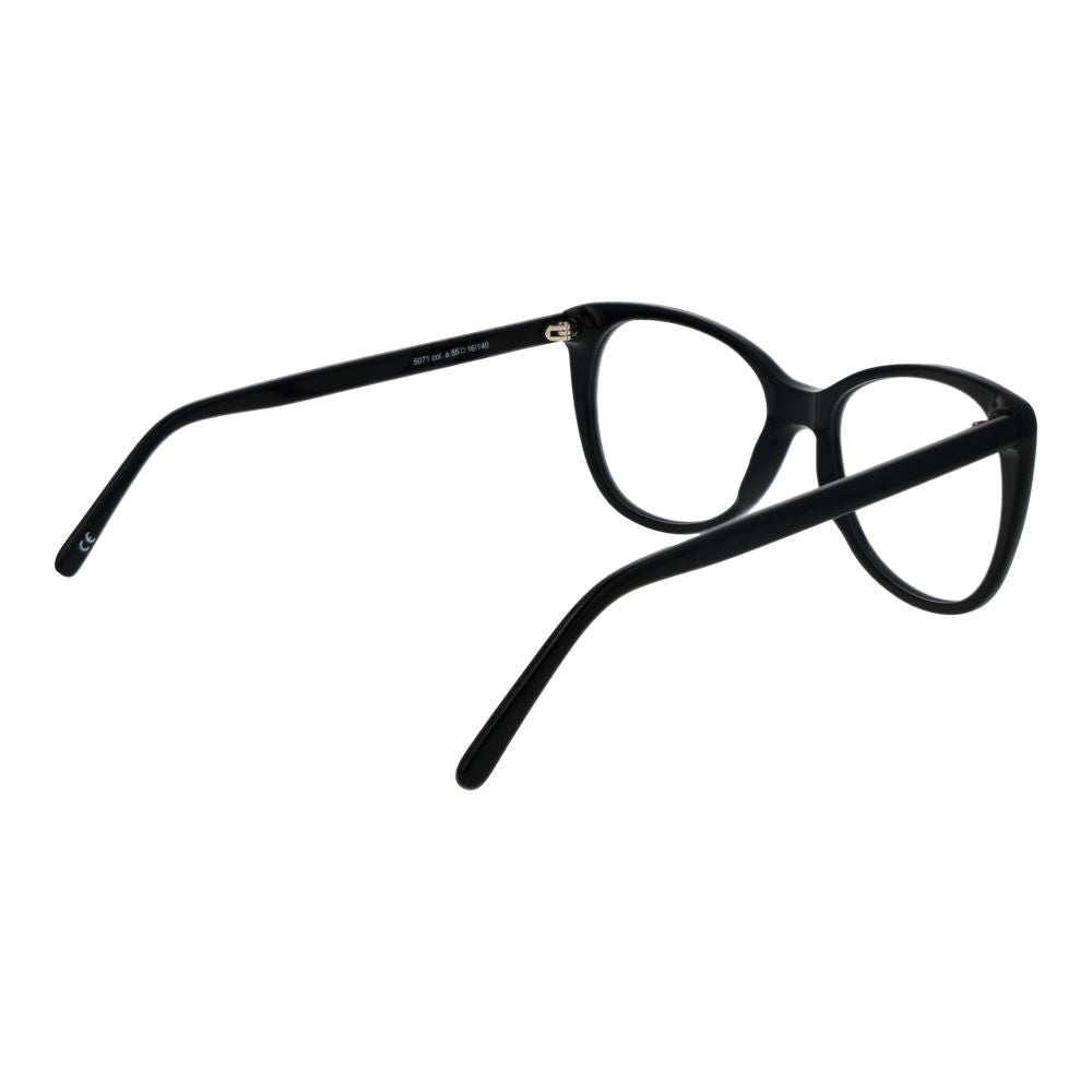 Andy Wolf Black Unisex Glasses Frame in black acetate, round full-rim style, shown from side with branded case included.