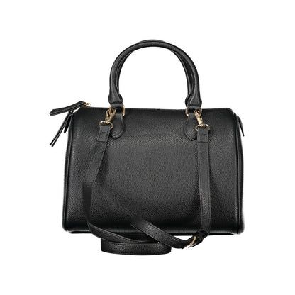 Mario Valentino Black Polyethylene Women Handbag with removable shoulder strap and stylish design