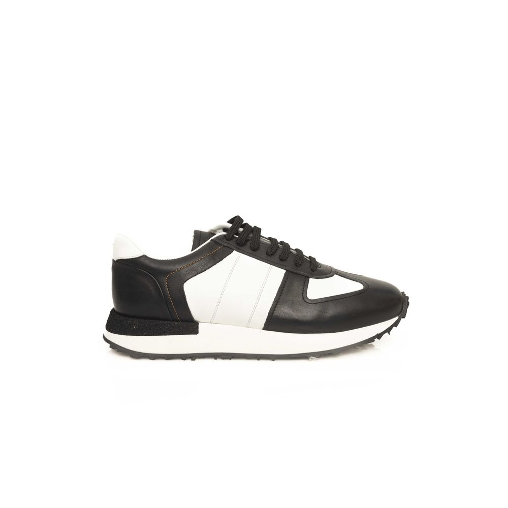 Cerruti 1881 Black Calfskin Men Sneaker