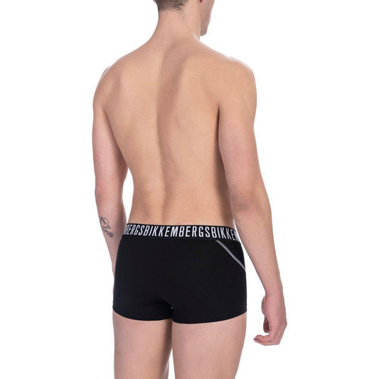 Bikkembergs Black Cotton Men's Trunk Underwear Twin Pack BI-21836-S