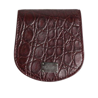 Dolce & Gabbana Burgundy Exotic Skin Coin Condom Case Holder Pocket Wallet Dolce & Gabbana