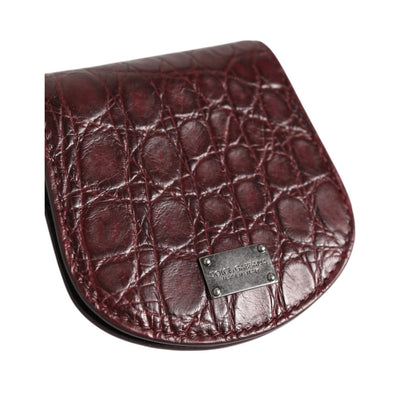 Dolce & Gabbana Burgundy Exotic Skin Coin Condom Case Holder Pocket Wallet Dolce & Gabbana