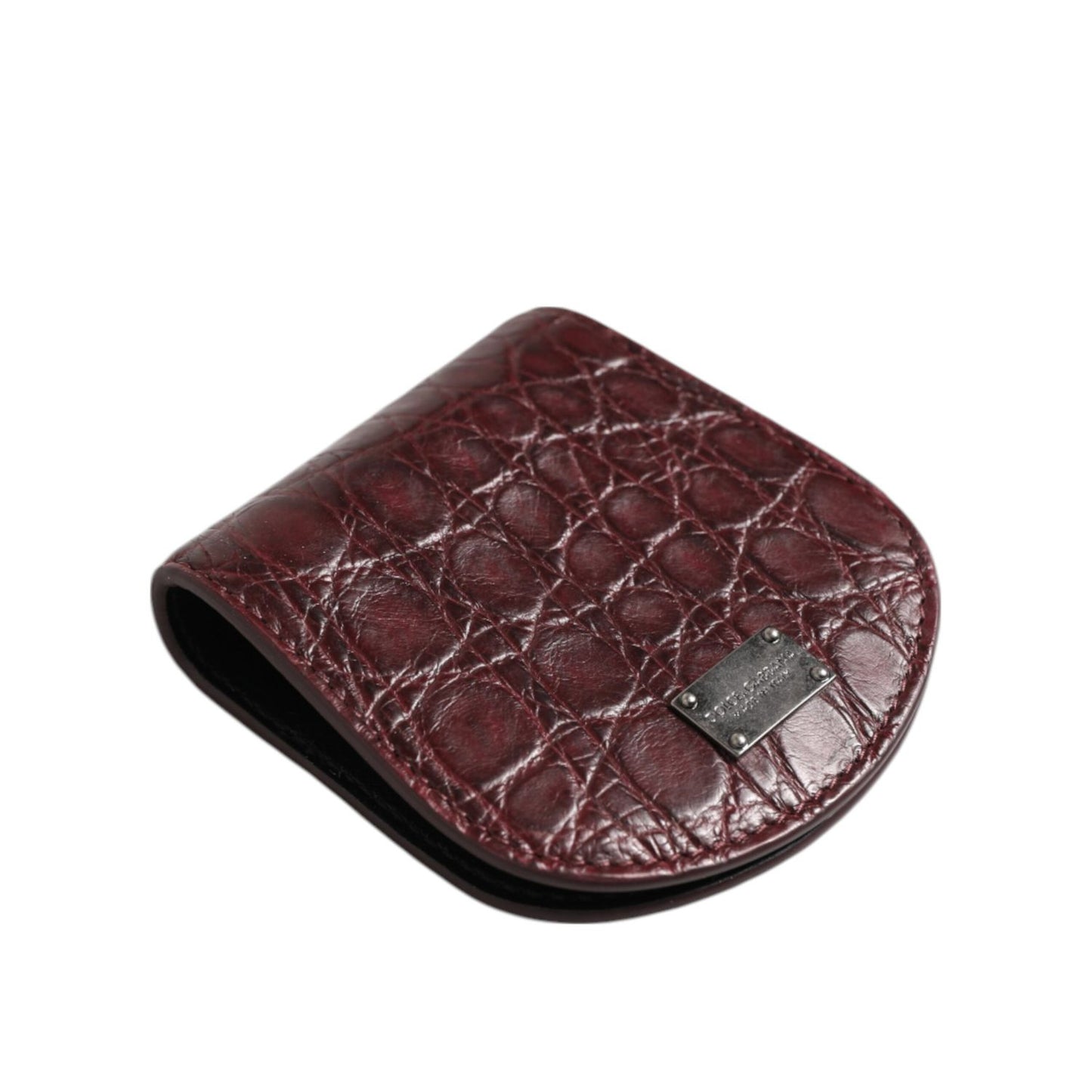 Dolce & Gabbana Burgundy Exotic Skin Coin Condom Case Holder Pocket Wallet Dolce & Gabbana