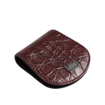 Dolce & Gabbana Burgundy Exotic Skin Coin Condom Case Holder Pocket Wallet Dolce & Gabbana
