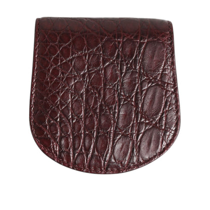Dolce & Gabbana Burgundy Exotic Skin Coin Condom Case Holder Pocket Wallet Dolce & Gabbana