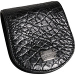 Dolce & Gabbana Black Exotic Skin Coin Condom Case Holder Pocket Wallet SMY10708