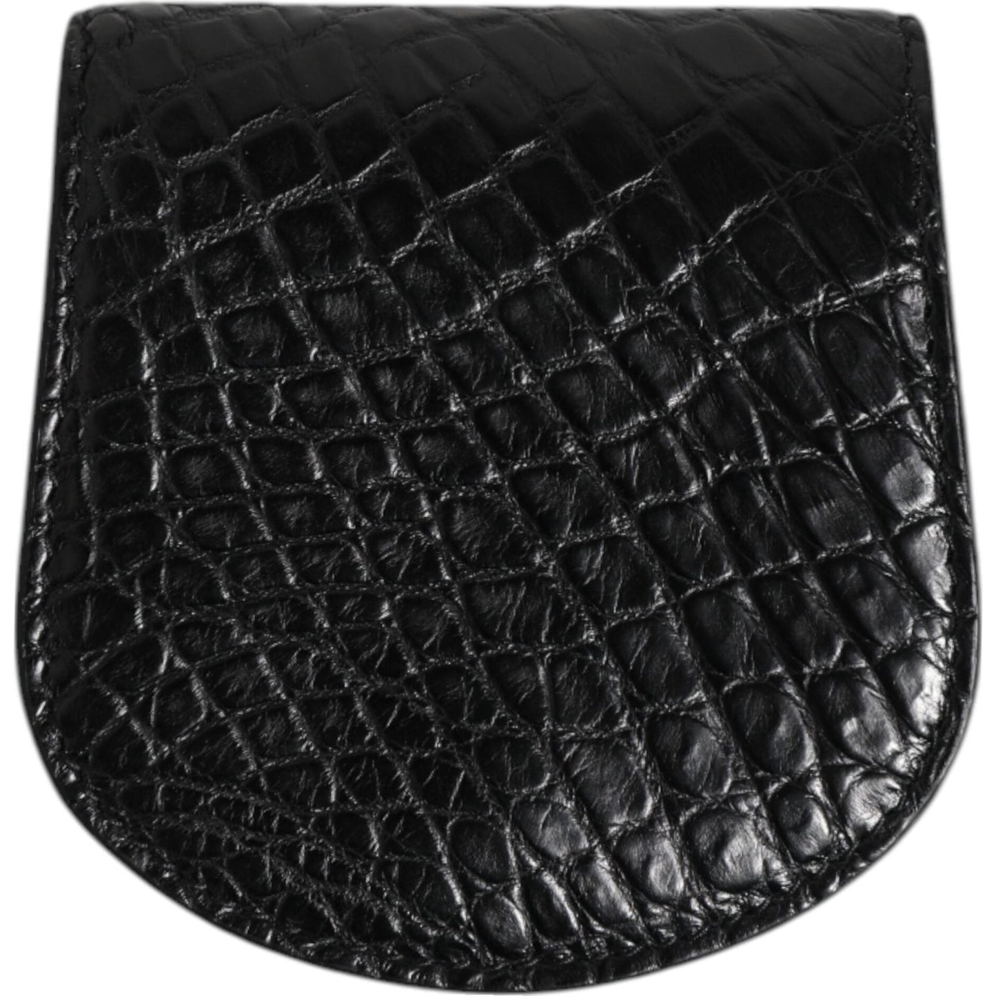 Dolce & Gabbana Black Exotic Skin Coin Condom Case Holder Pocket Wallet SMY10708