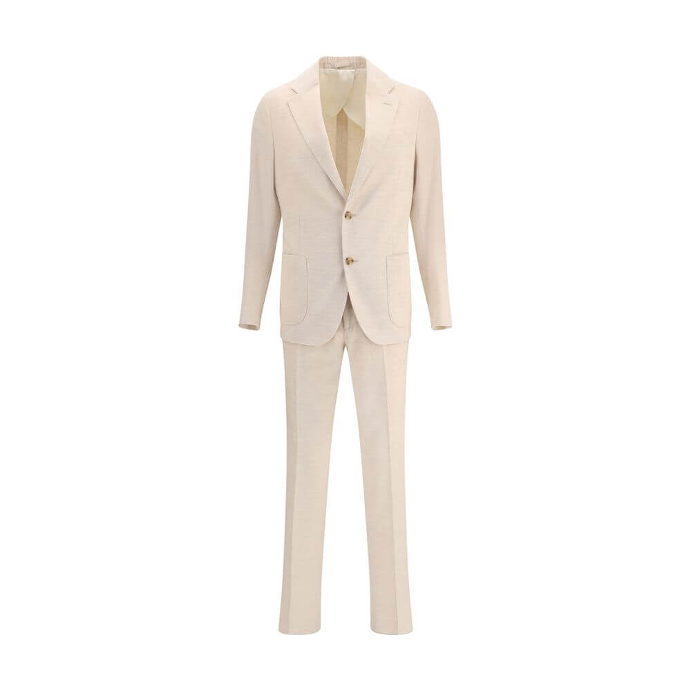 Lardini Beige Cotton Two-Piece Suit