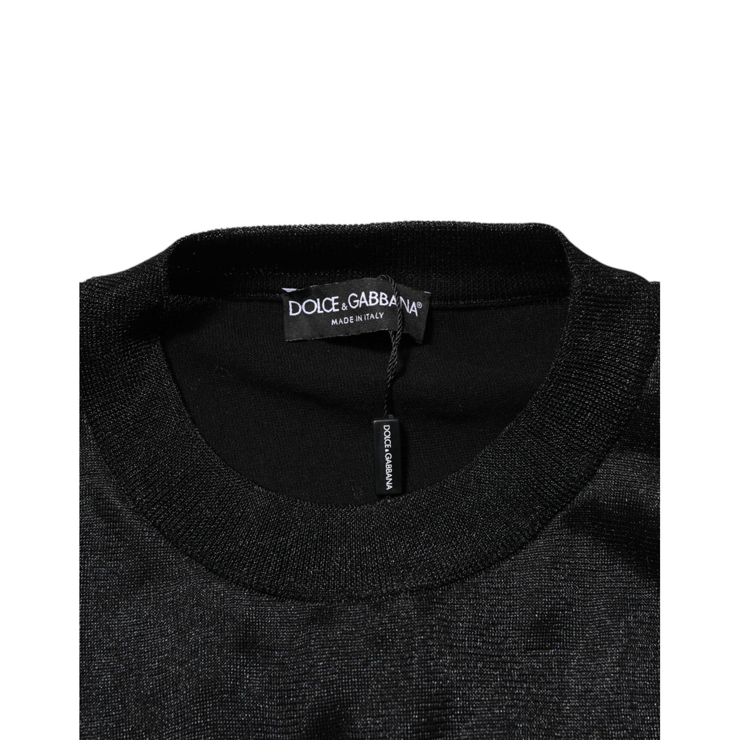 Dolce & Gabbana Black Polyester Pullover Sweatshirt Sweater