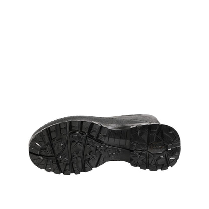 Dolce & Gabbana Metallic Black Pull On Rain Boots Men Shoes Dolce & Gabbana