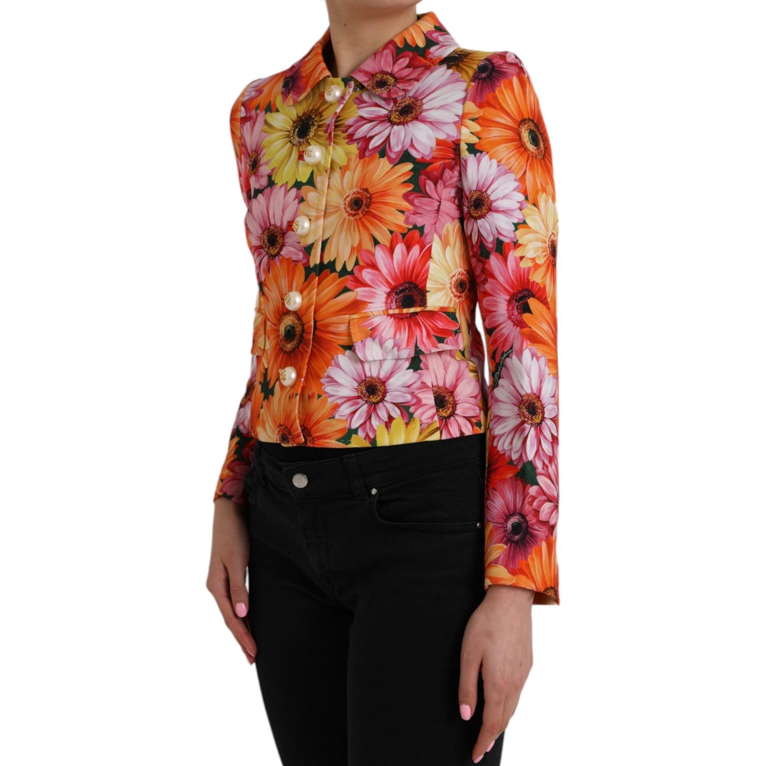 Dolce & Gabbana Multicolor Daisy Print Floral Fantasy Jacket