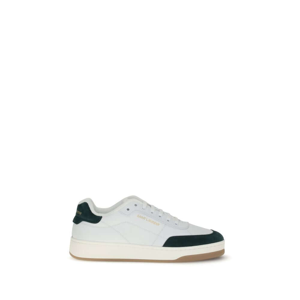 Saint Laurent White Calf Leather Bos Taurus Low Top Sneakers
