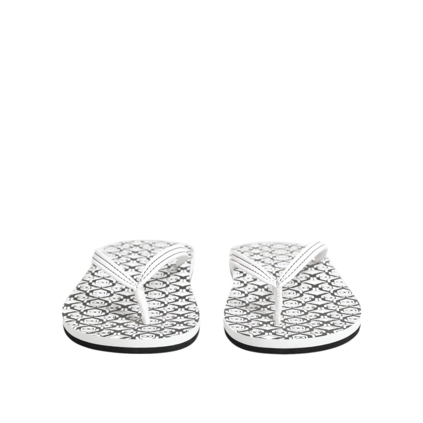 Dolce & Gabbana Black White Logo Beachwear Flats Slipper Shoes MV7896-44