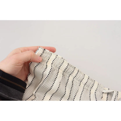 Dolce & Gabbana White Stripes Silk Lounge Trouser Pants Dolce & Gabbana