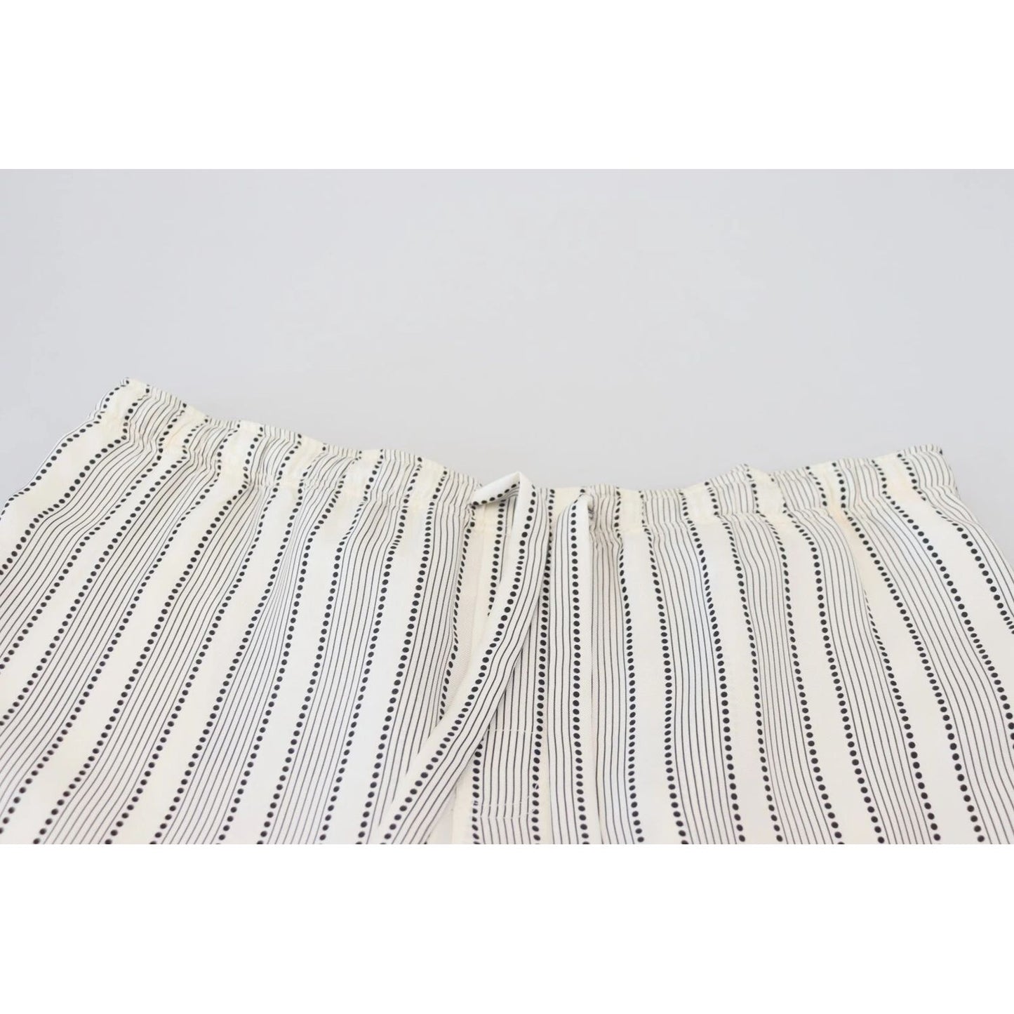 Dolce & Gabbana White Stripes Silk Lounge Trouser Pants Dolce & Gabbana